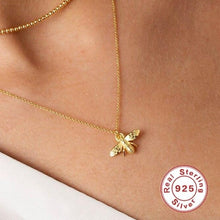 Load image into Gallery viewer, Gold 18k / 925 Sterling Silver Bee Necklace - Pretty Fashionation