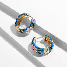Load image into Gallery viewer, Gold Plated Boho Flower Hoop Earrings - Pretty Fashionation