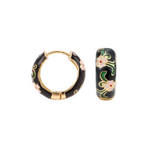 Load image into Gallery viewer, Gold Plated Boho Flower Hoop Earrings - Pretty Fashionation