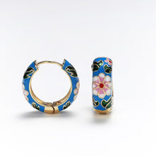 Load image into Gallery viewer, Gold Plated Boho Flower Hoop Earrings - Pretty Fashionation