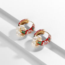 Load image into Gallery viewer, Gold Plated Boho Flower Hoop Earrings - Pretty Fashionation