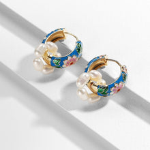Load image into Gallery viewer, Gold Plated Boho Flower Hoop Earrings - Pretty Fashionation