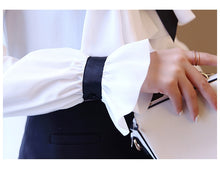 Load image into Gallery viewer, White Chiffon Butterfly Sleeve Ruffles Bow Blouse - Pretty Fashionation