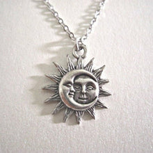 Load image into Gallery viewer, Dainty Gold/Silver Sun and Moon Charm Pendant Necklace - Pretty Fashionation