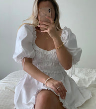 Load image into Gallery viewer, Vintage Puff Sleeve Ruffle Mini Dress - Pretty Fashionation