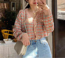 Load image into Gallery viewer, Vintage Knitted Tweed Cardigan Sweater - Pretty Fashionation