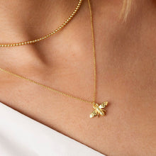 Load image into Gallery viewer, Gold 18k / 925 Sterling Silver Bee Necklace - Pretty Fashionation