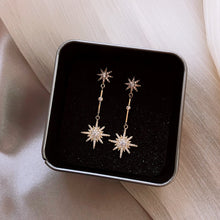 Load image into Gallery viewer, Celestial Holly Star Crystal Long Earrings - Pretty Fashionation