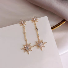 Load image into Gallery viewer, Celestial Holly Star Crystal Long Earrings - Pretty Fashionation