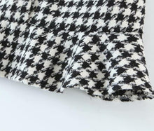 Load image into Gallery viewer, Vintage Houndstooth Print Hem Ruffles Skirt - Pretty Fashionation