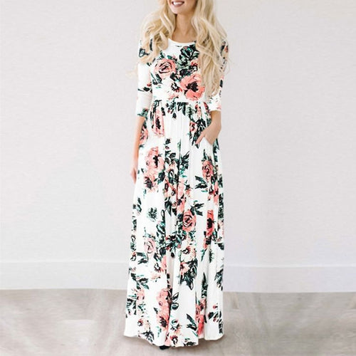 Floral Boho Maxi Dress - Pretty Fashionation