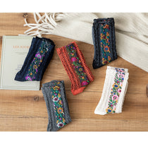 Load image into Gallery viewer, Embroidery Flower Country Socks

