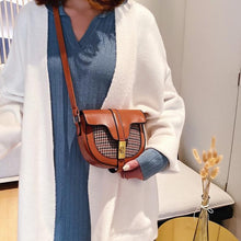 Load image into Gallery viewer, Retro Plaid Saddle Crossbody Messenger Bag - Pretty Fashionation