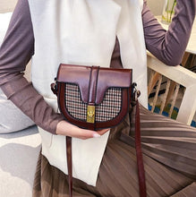 Load image into Gallery viewer, Retro Plaid Saddle Crossbody Messenger Bag - Pretty Fashionation