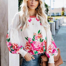 Load image into Gallery viewer, Boho Rose Floral Chiffon Blouse - Pretty Fashionation