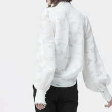 Load image into Gallery viewer, Vintage Pearl Lace Lantern Sleeves Blouse