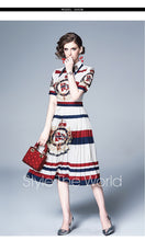 Load image into Gallery viewer, Vintage Chic Pleated Brocade Midi Dresses