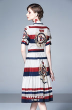 Load image into Gallery viewer, Vintage Chic Pleated Brocade Midi Dresses