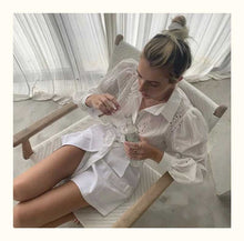 Load image into Gallery viewer, Bohemian Pleated embroidered Blouse - Pretty Fashionation