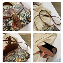 Load image into Gallery viewer, Floral Belgian Tapestry Crossbody Shoulder Bag - Pretty Fashionation