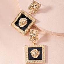 Load image into Gallery viewer, Trendy Geometric Lion Head Dangle Earrings - Pretty Fashionation