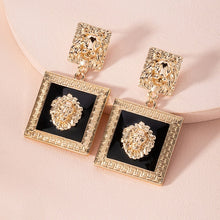 Load image into Gallery viewer, Trendy Geometric Lion Head Dangle Earrings - Pretty Fashionation