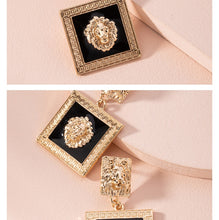 Load image into Gallery viewer, Trendy Geometric Lion Head Dangle Earrings - Pretty Fashionation