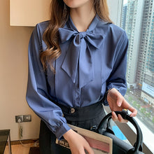 Load image into Gallery viewer, Retro Lady Bow Chiffon Blouse - Pretty Fashionation