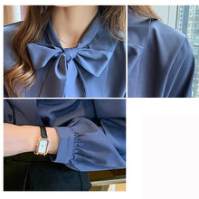 Load image into Gallery viewer, Retro Lady Bow Chiffon Blouse - Pretty Fashionation