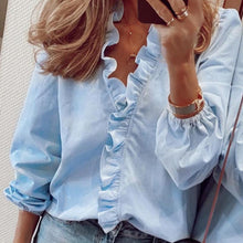 Load image into Gallery viewer, Elegant Ruffles Shirt Blouse - Pretty Fashionation