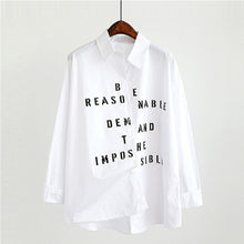 Load image into Gallery viewer, Streetwear Loose Monochrome White Shirt - Pretty Fashionation