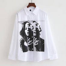 Load image into Gallery viewer, Streetwear Loose Monochrome White Shirt - Pretty Fashionation