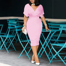 Load image into Gallery viewer, Cap-Sleeve Studded Bodycon Midi Dress - Pretty Fashionation