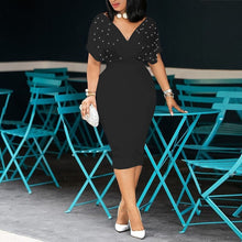 Load image into Gallery viewer, Cap-Sleeve Studded Bodycon Midi Dress - Pretty Fashionation