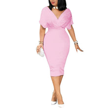 Load image into Gallery viewer, Cap-Sleeve Studded Bodycon Midi Dress - Pretty Fashionation