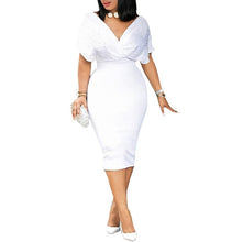 Load image into Gallery viewer, Cap-Sleeve Studded Bodycon Midi Dress - Pretty Fashionation