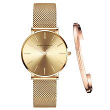 Load image into Gallery viewer, Daisy Gold Tuscany Watch Bracelet Set