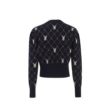 Load image into Gallery viewer, Rabbit Argyle Plaid Jacquard Knit Cardigan - Pretty Fashionation