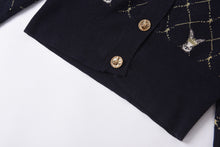 Load image into Gallery viewer, Rabbit Argyle Plaid Jacquard Knit Cardigan - Pretty Fashionation