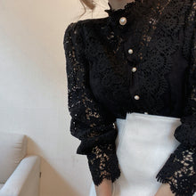 Load image into Gallery viewer, Petal Sleeve Hollow Out Flower Lace Blouse - Pretty Fashionation