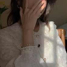 Load image into Gallery viewer, Vintage Chiffon Lace French Peter Pan Collar Blouse - Pretty Fashionation