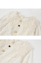 Load image into Gallery viewer, Vintage Chiffon Lace French Peter Pan Collar Blouse - Pretty Fashionation