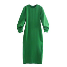 Load image into Gallery viewer, Vintage Chic Green Midi Dress - Pretty Fashionation