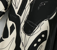 Load image into Gallery viewer, Vintage Equestrian Horse Contrast Graffiti Kimono Dress - Pretty Fashionation