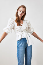 Load image into Gallery viewer, Lacing Detailed Enchanting Wrapped Blouse - Pretty Fashionation