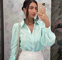 Load image into Gallery viewer, Bohemian Pleated embroidered Blouse - Pretty Fashionation