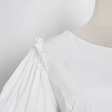 Load image into Gallery viewer, Designer Asymmetric Skew Collar Puff Sleeve Mini Dress - Pretty Fashionation
