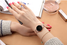 Load image into Gallery viewer, Ariana Black Rose Gold Watch Bracelet Set