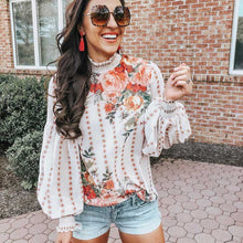 Load image into Gallery viewer, Boho Rose Floral Chiffon Blouse - Pretty Fashionation