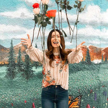 Load image into Gallery viewer, Boho Rose Floral Chiffon Blouse - Pretty Fashionation
